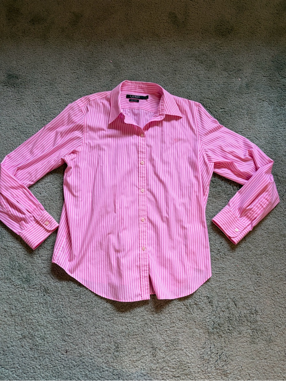 Vintage Ralph Lauren pink & white button up